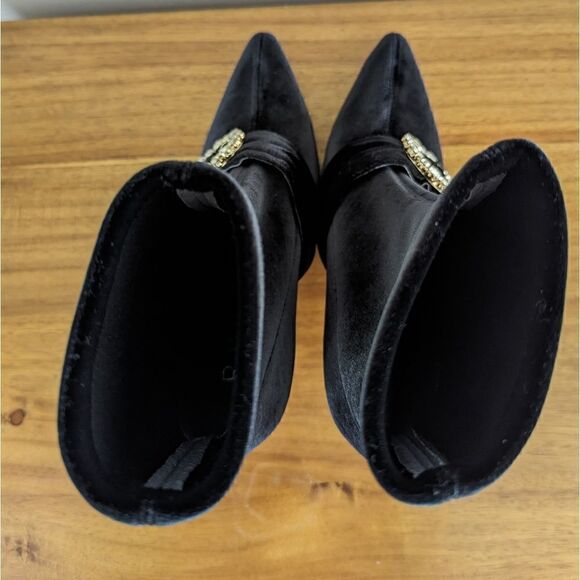 Raye Jeweled Whimsigoth Witchy Feminine Dark Academia Edgy Chic Velvet Boots 7 ½ - Picture 4 of 13